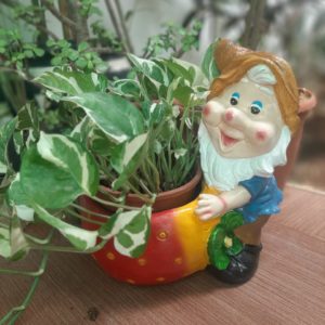 Gnome with Mushroom Planter