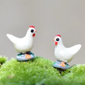 Polyresin Chicken in White Color - (Pack of 1)
