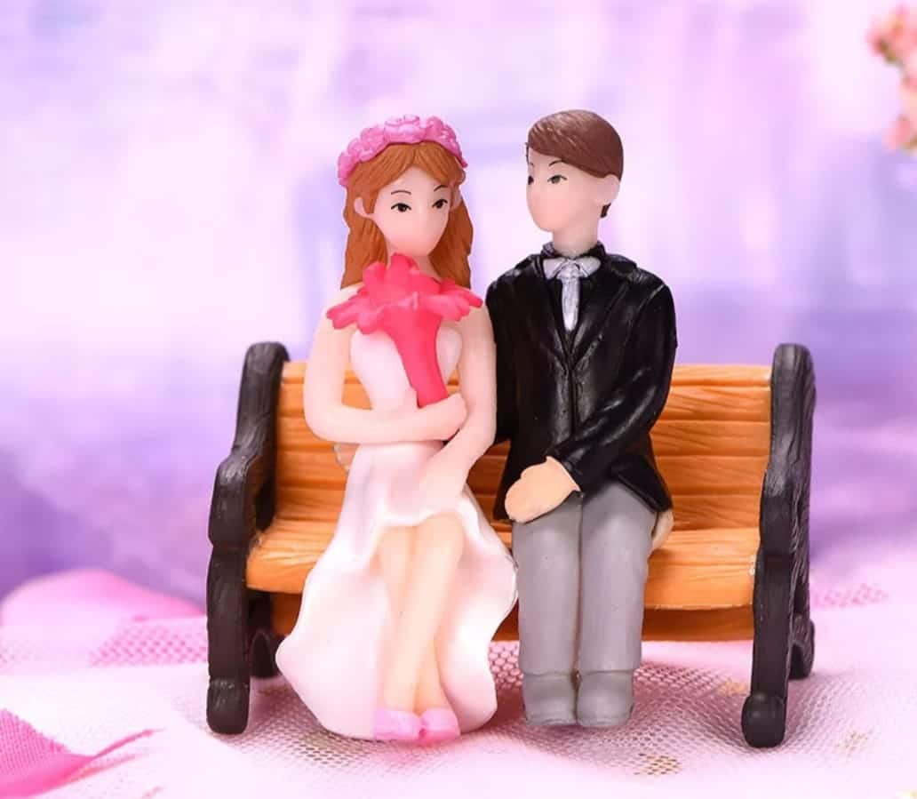 Wedding Couple with Bench