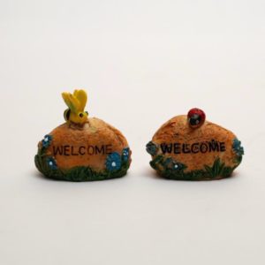 Polyresin Welcome Sign - (Pack of 1) for Fairy Garden / Bonsai Decor / Terrarium Decor / Home Decor / Kids Room / Outdoor / Garden Decor and Best for Gifting