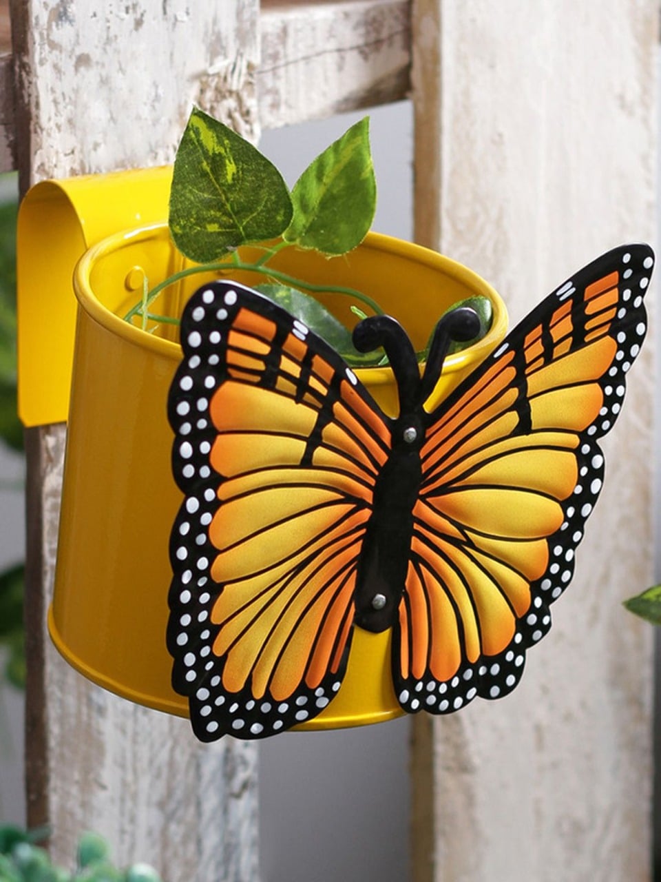 5.5 Inches Metal Butterfly Pot – Yellow