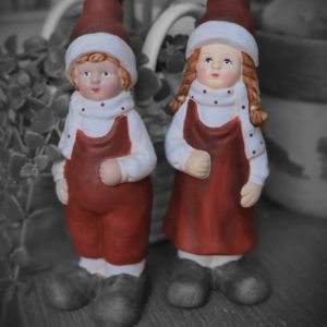 Ceramic Christmas Couple Statue