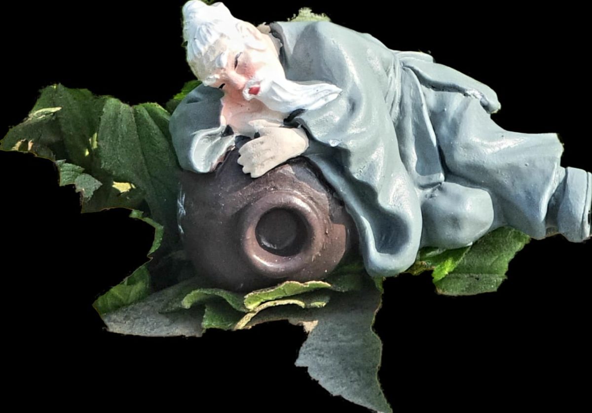 Chinese Man relaxing on Pot